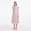 Pink Boucle Midi Dress
