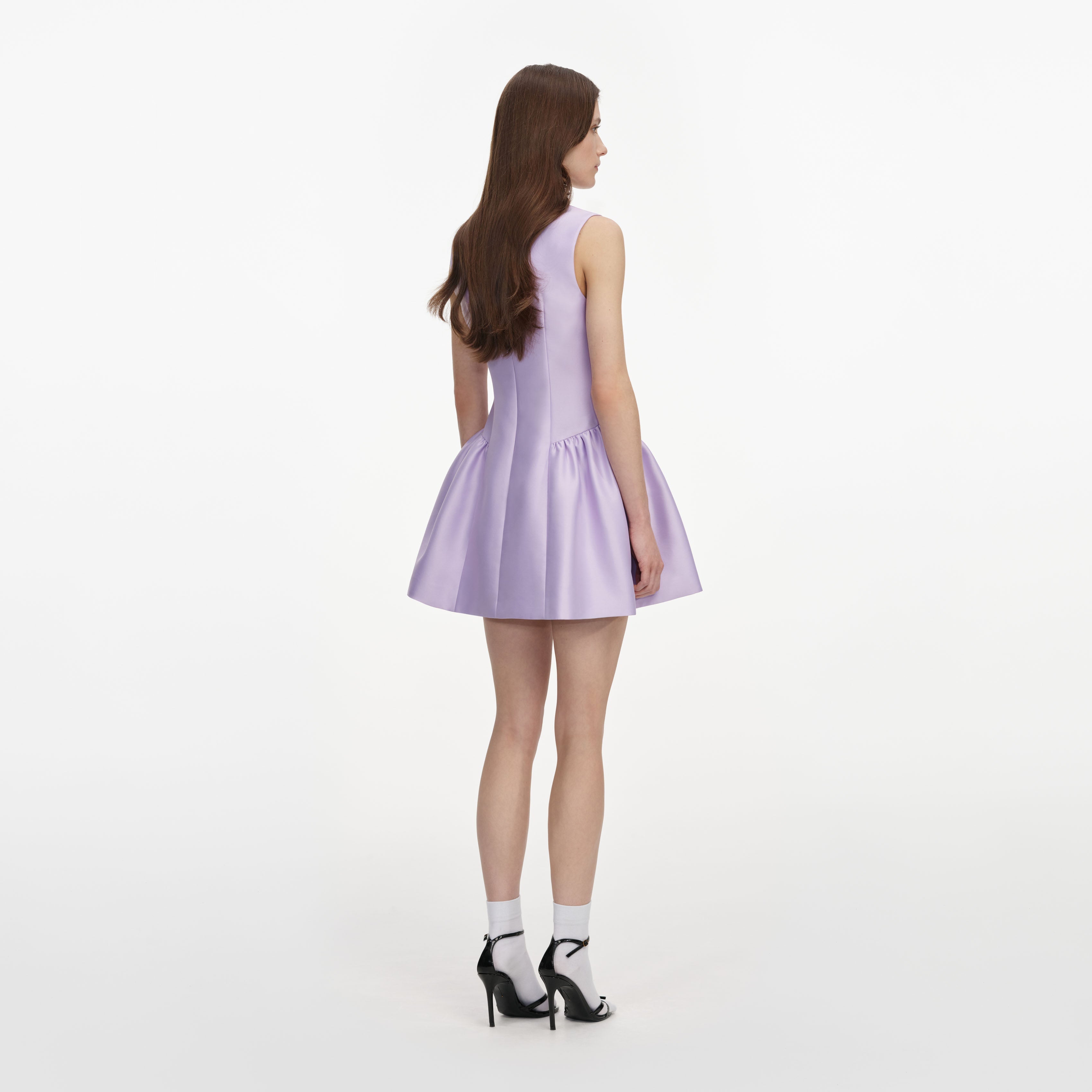 Lilac Taffeta Mini Dress