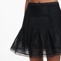 Black Embroidered Mini Skirt