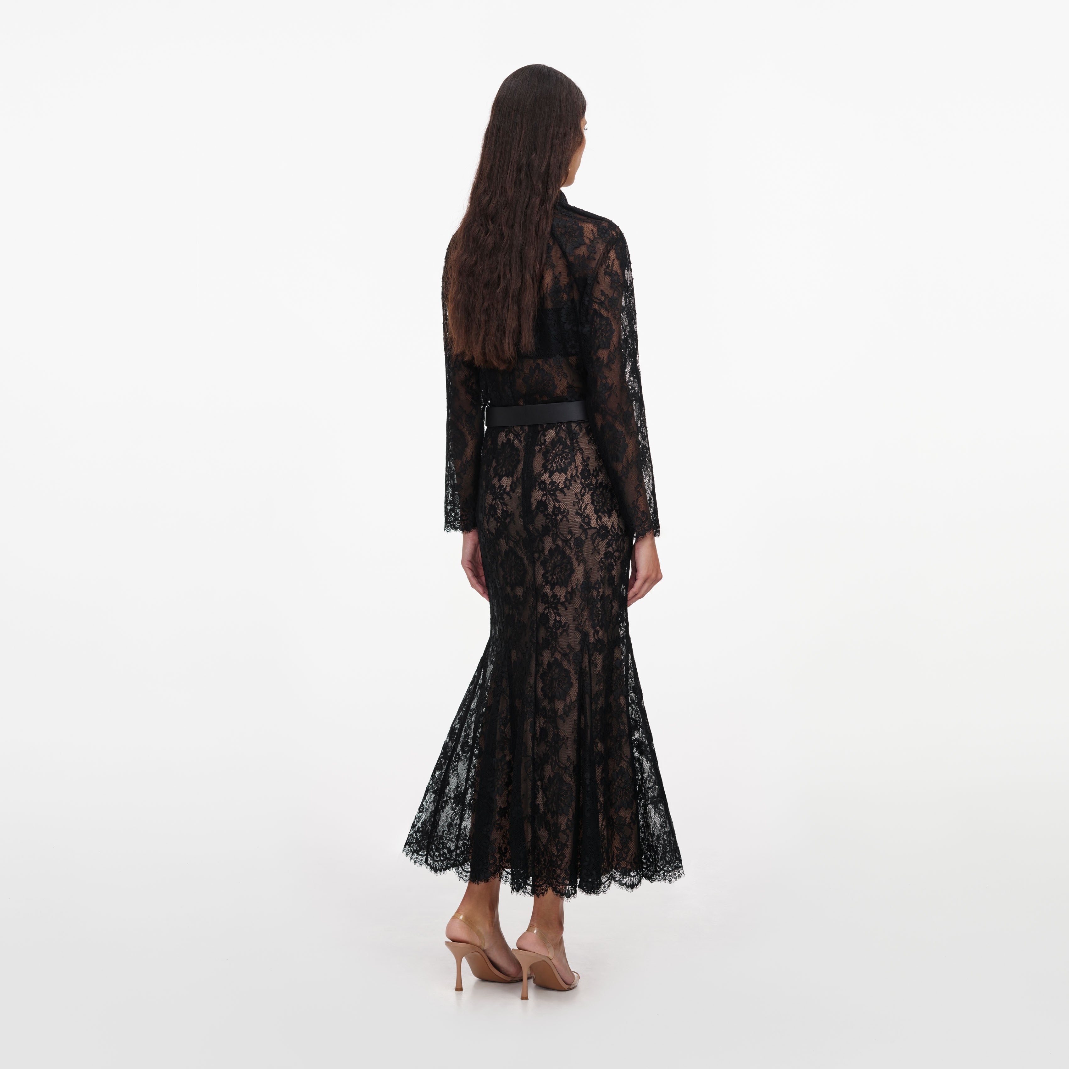 Black Lace Midi Skirt