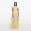 Yellow Viscose Knit Scarf Maxi Dress