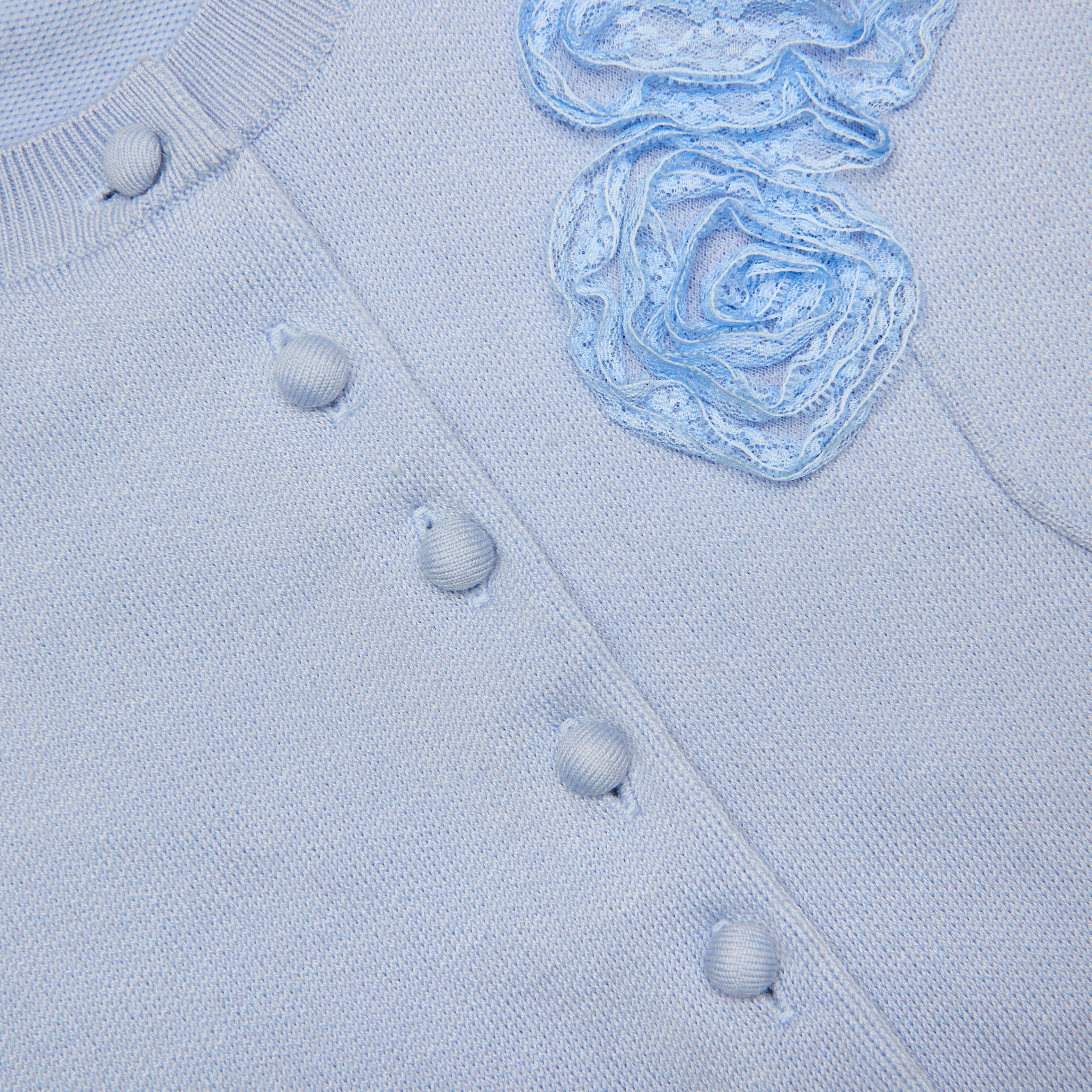 Blue Flower Knit Cardigan