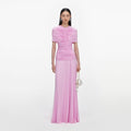 Pink Jersey Gathered Maxi Dress