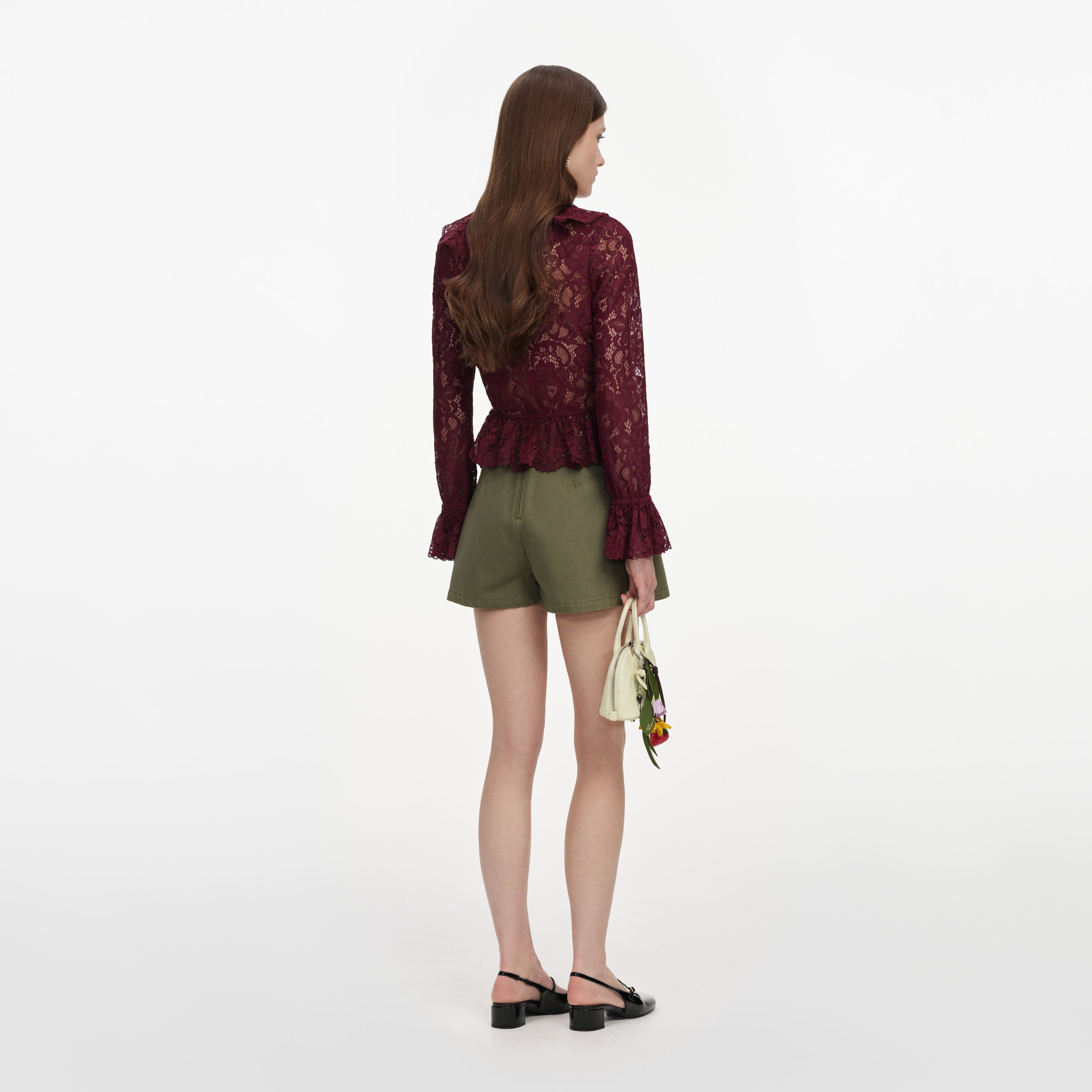 Plum Lace Ruffle Top