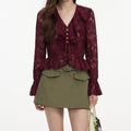 Plum Lace Ruffle Top