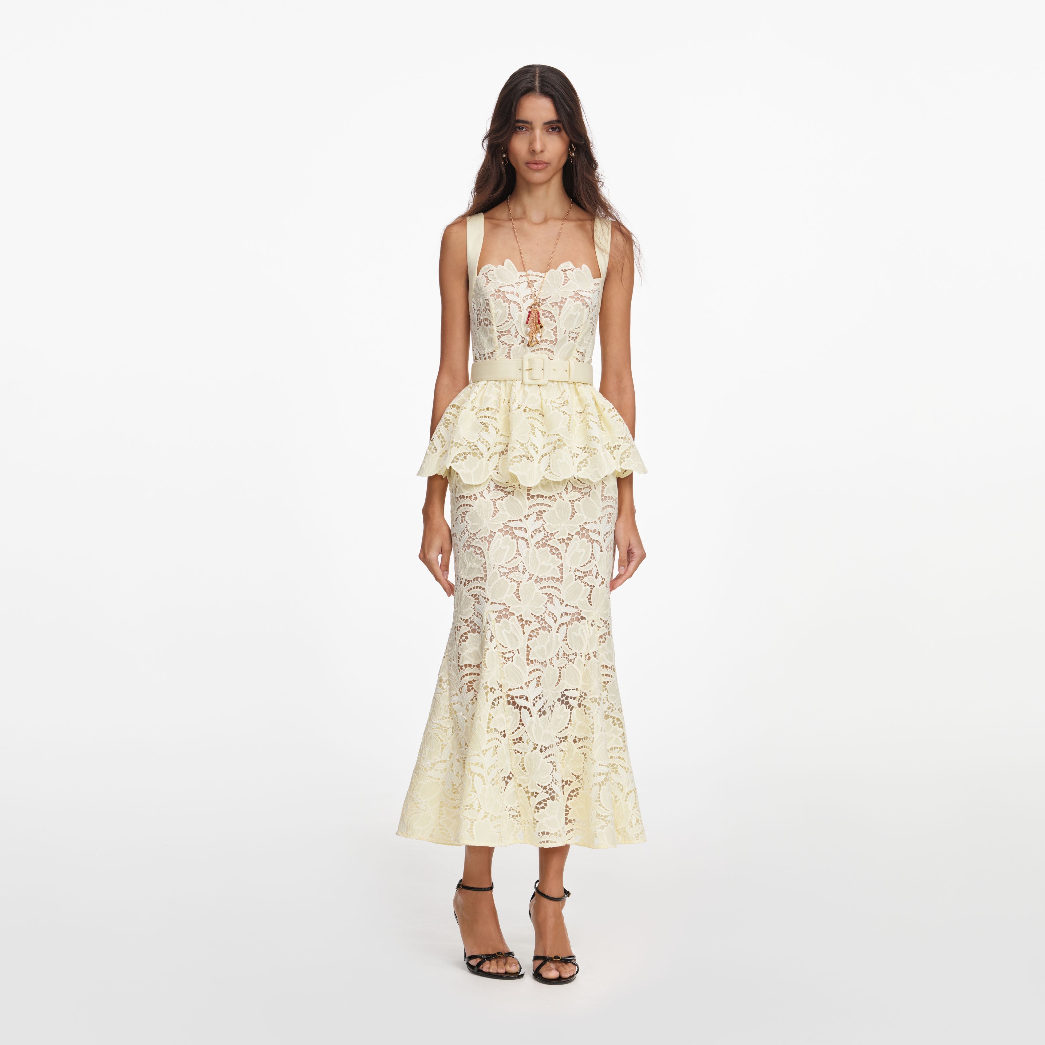 chinese dress ladies Yellow Tulle Applique Lace-Up Long Prom Dress, Yellow Lace Long Formal   Eip Collection