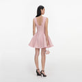 Pink Boucle Sleeveless Mini Dress