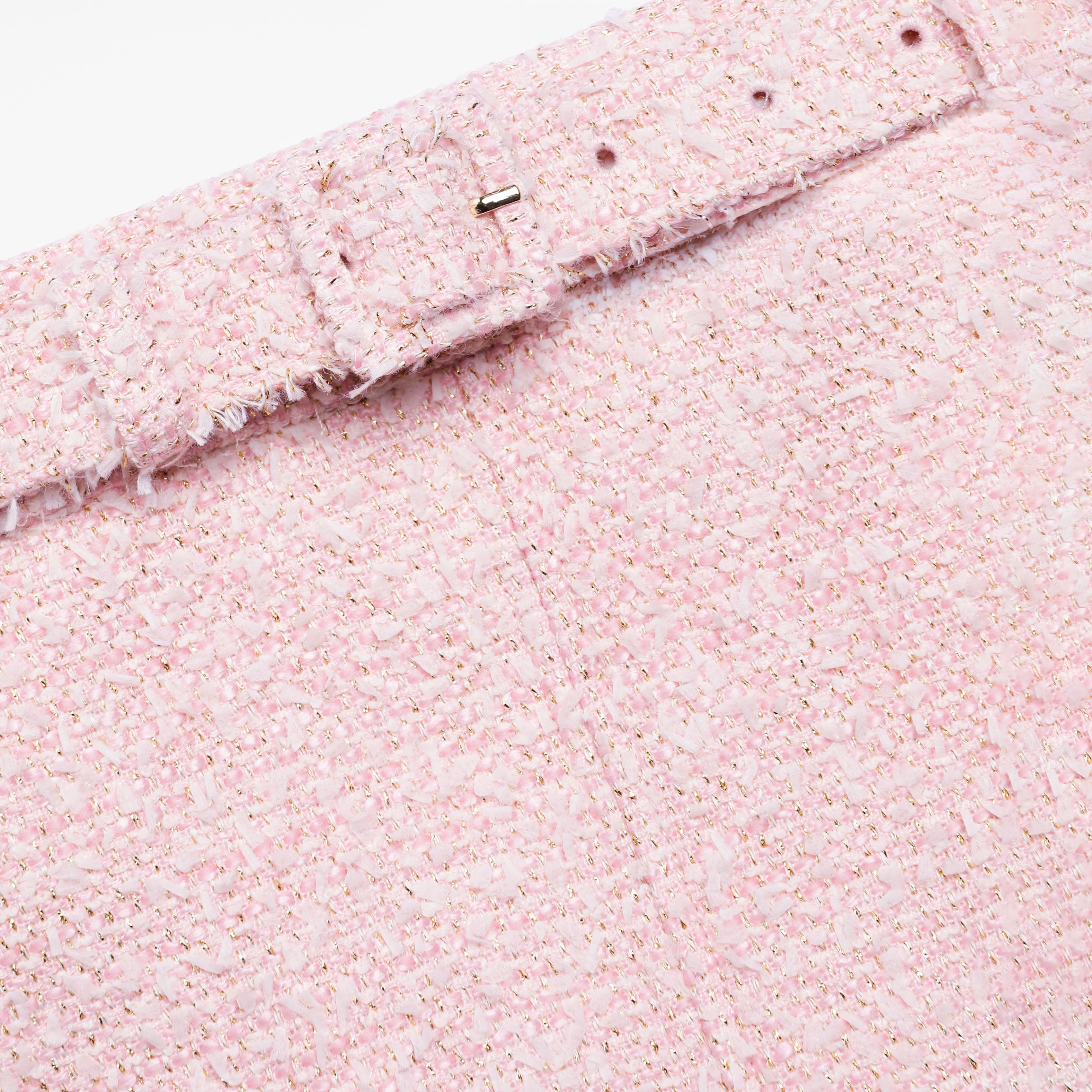 Pink Boucle Mini Skirt