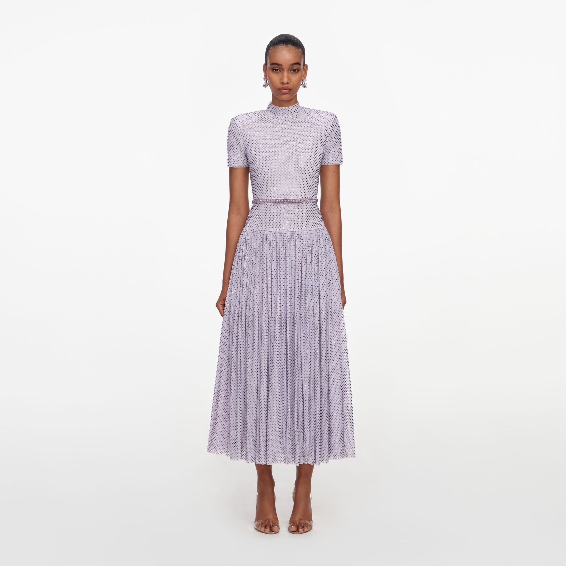 Lilac Rhinestone Midi Dress