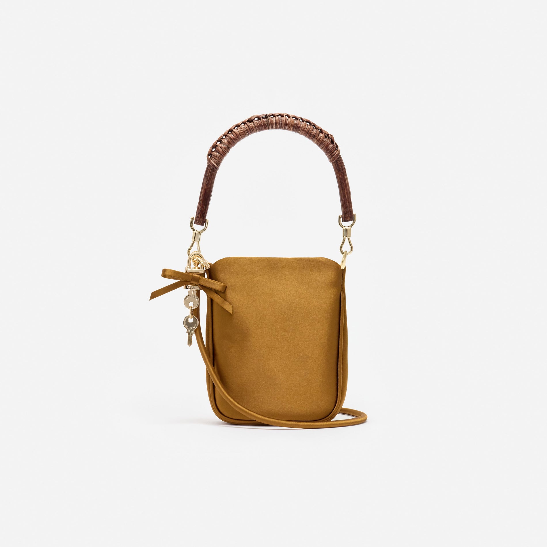 Gold Satin Mini Tote Bag