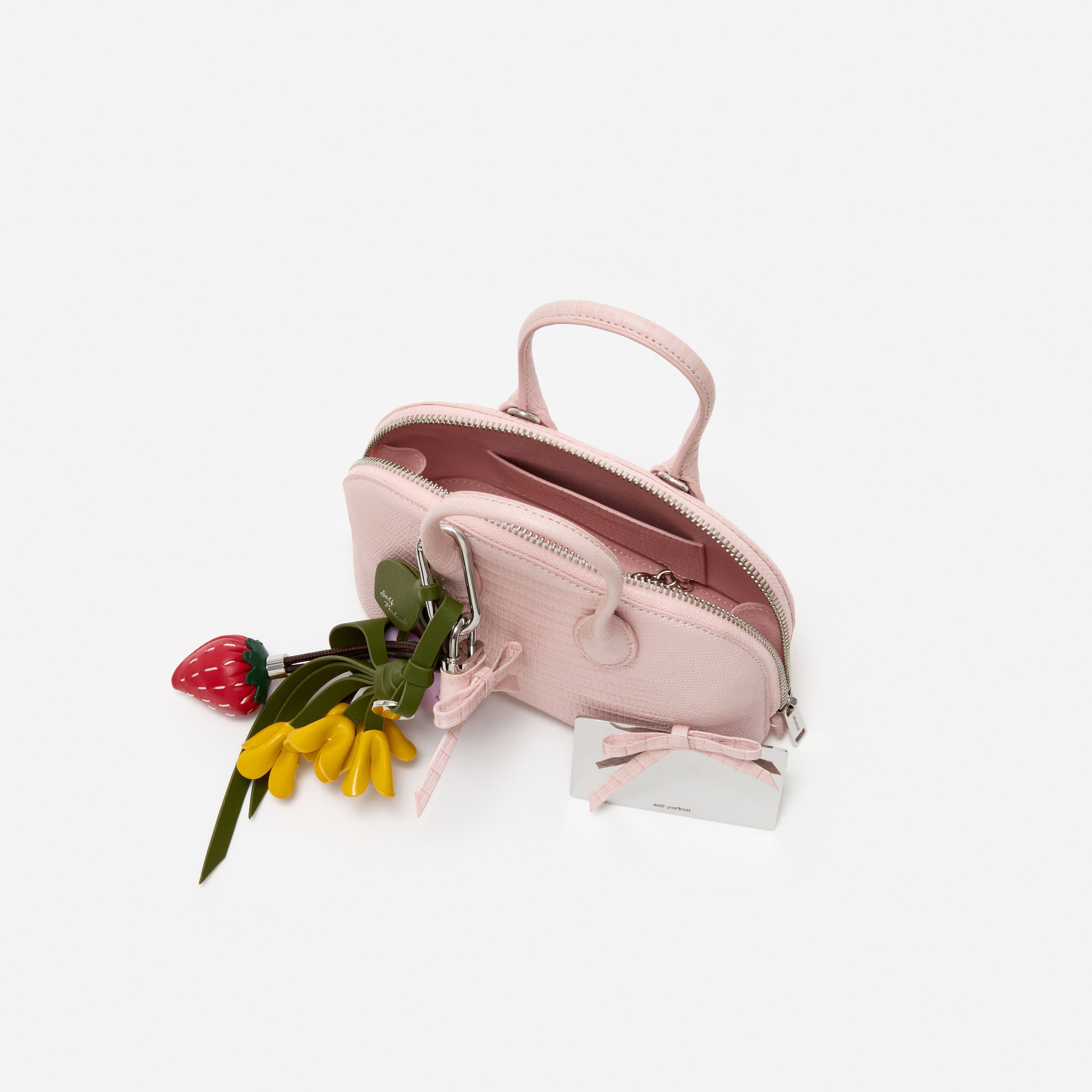 Lizard Leather Toast Pink Mini Bag