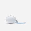 Blue Oval Crystal Chain Clutch Bag