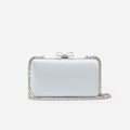 Blue Satin Clutch Bag