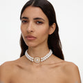 Gold Crystal Pearl Choker