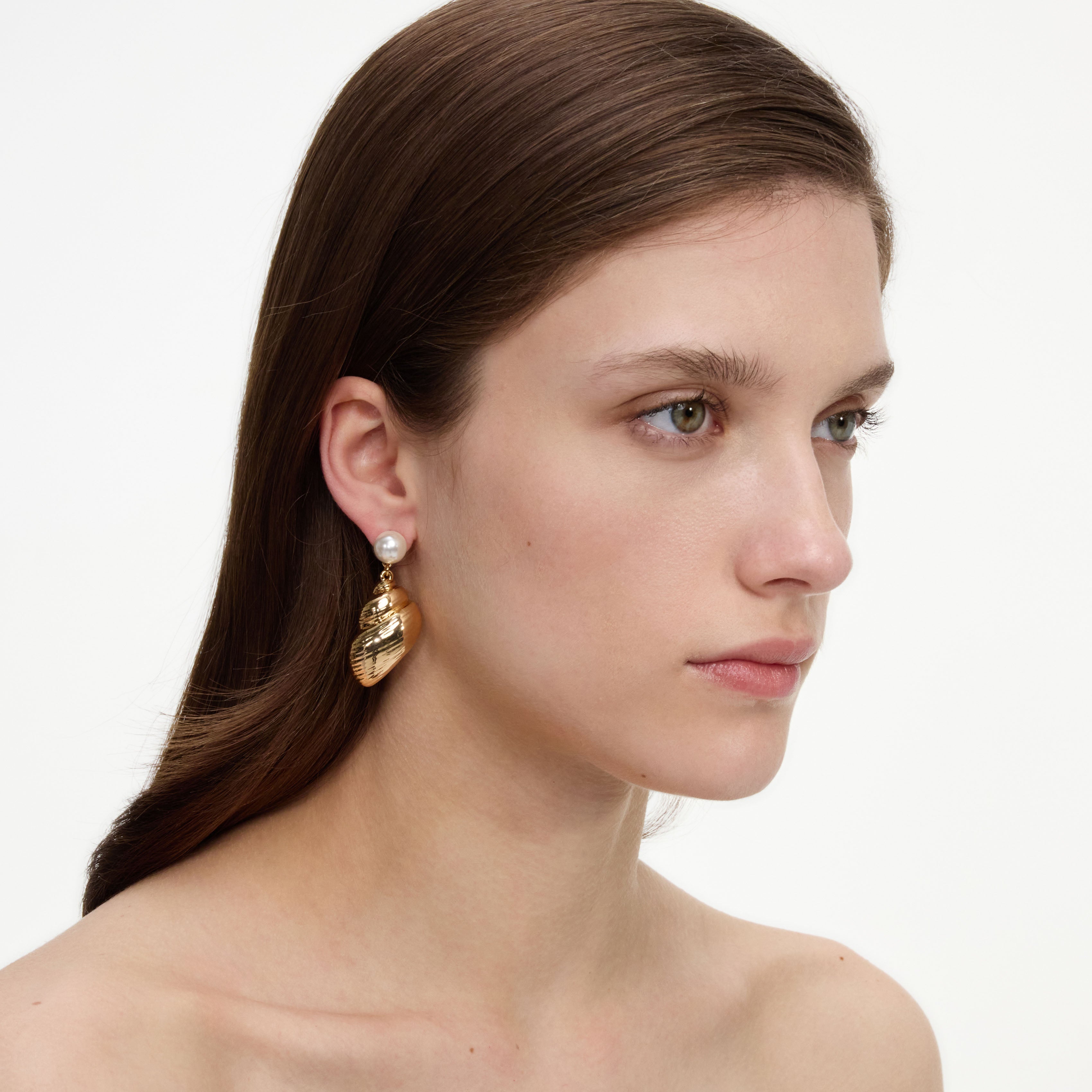 Pearl Gold Shell Earrings