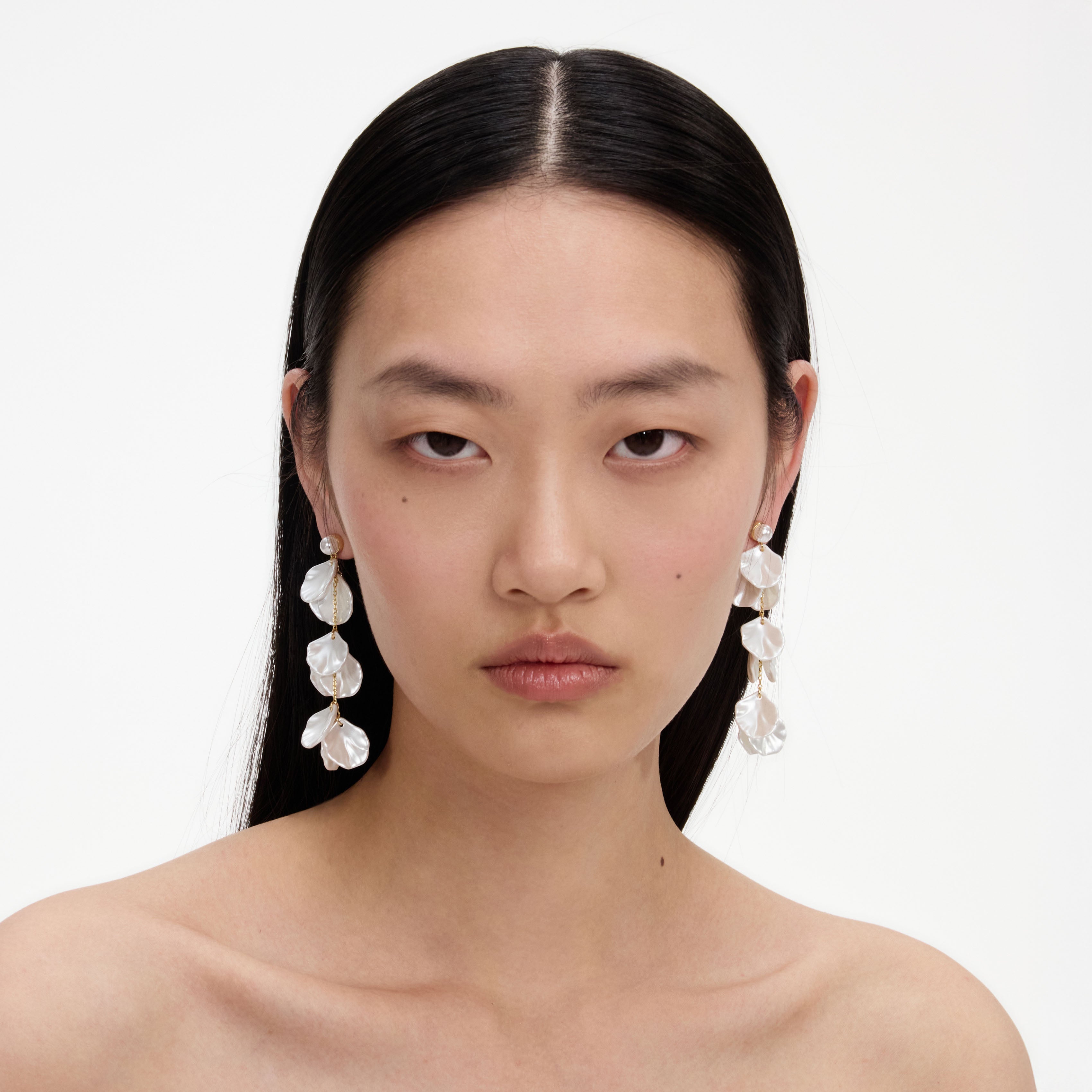 Pearl Petal Tiered Earrings