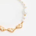 Gold Shell And Pearl Necklace