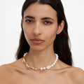 Gold Shell And Pearl Necklace