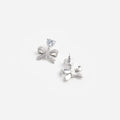 Crystal Heart Bow Drop Earrings