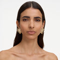Gold Crystal Heart Earrings