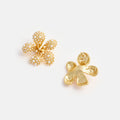 Gold Pearl Encrusted Flower Earrings