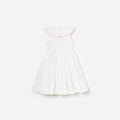 White Cotton Bow Embroidered Dress