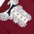 Burgundy Lace Bib Dress