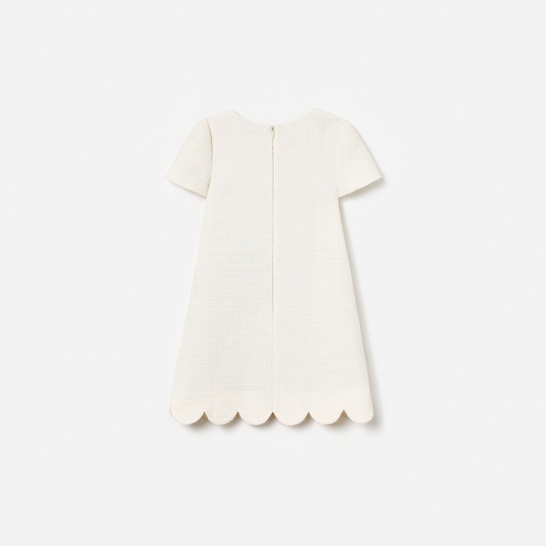 Cream Boucle Lace Bib Dress