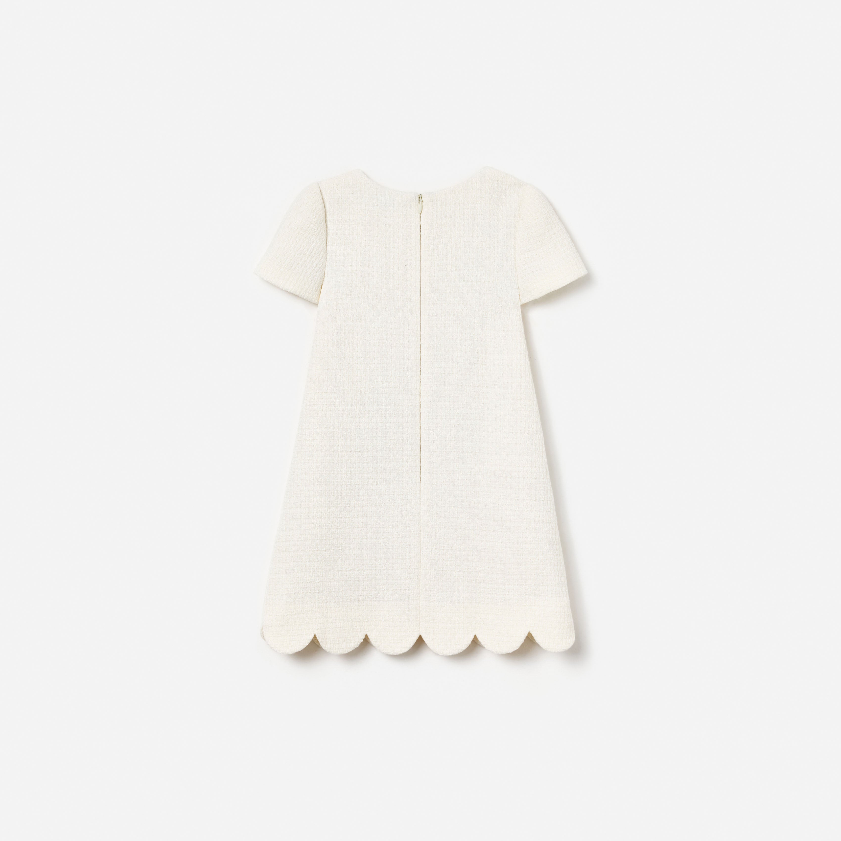 Cream Boucle Lace Bib Dress