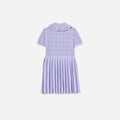 Lilac Pleated Pointelle Knit Dress