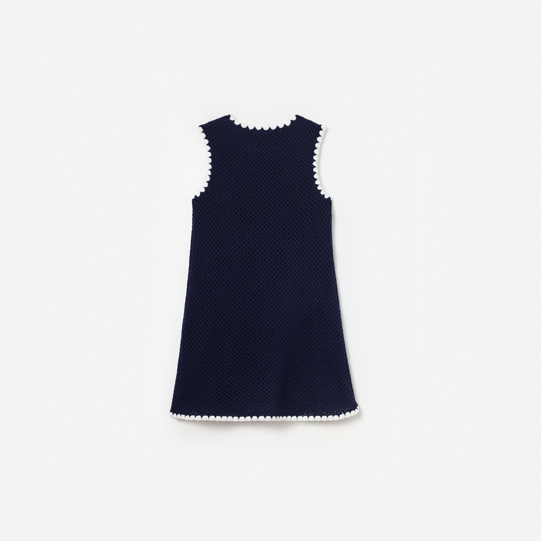 Navy Crochet Knitted Dress