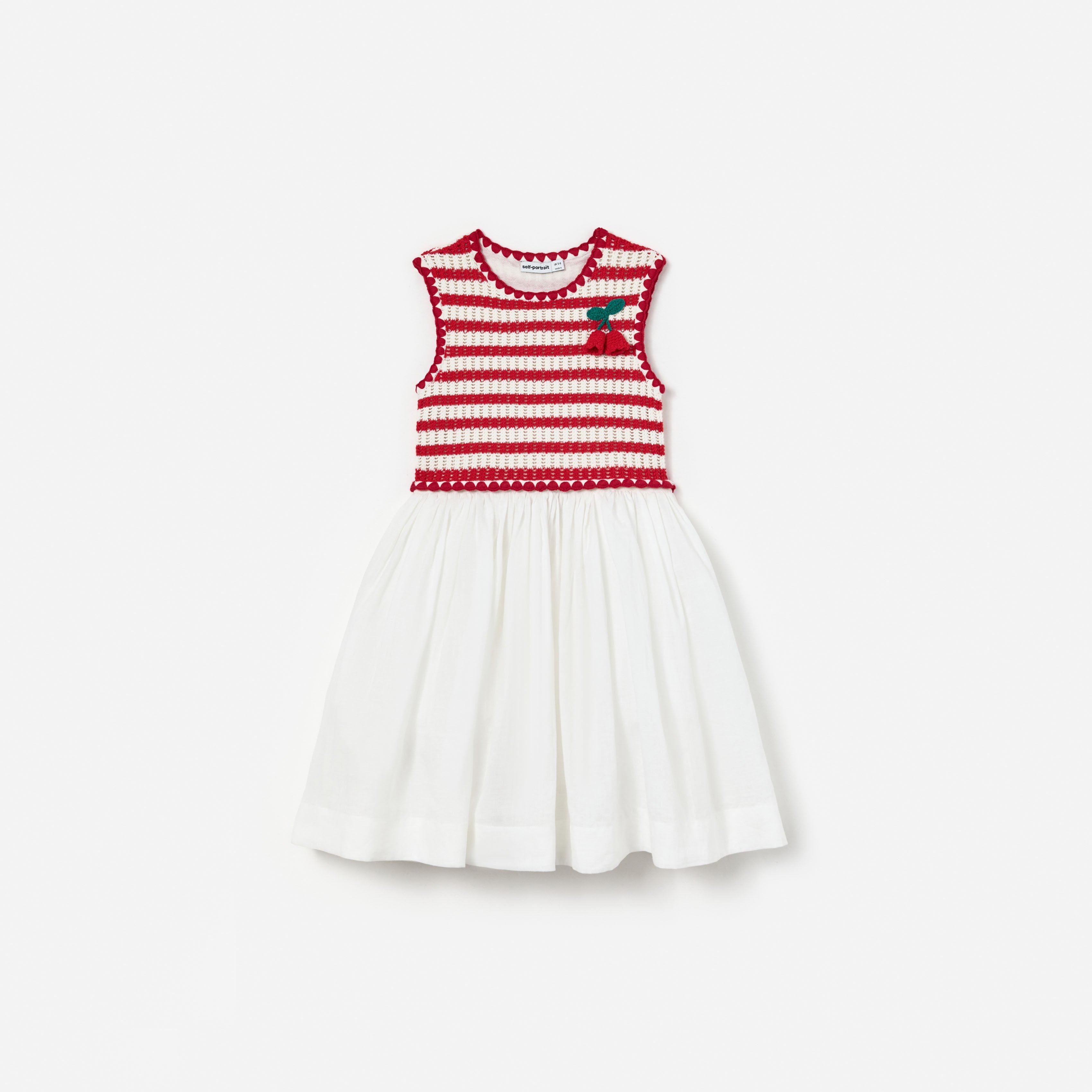 Red Striped Crochet Floaty Dress