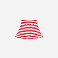 Cream And Red Stripe Knitted Skirt
