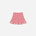 Cream And Red Stripe Knitted Skirt