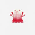 Cream And Red Stripe Knitted Top