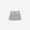 Cream And Navy Striped Knitted Skirt