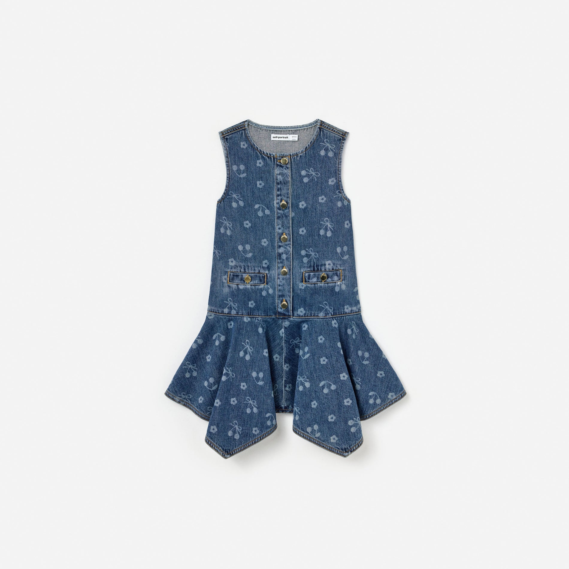 Denim Bow Printed Dress