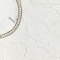 White Lace Pearl Trim Dress