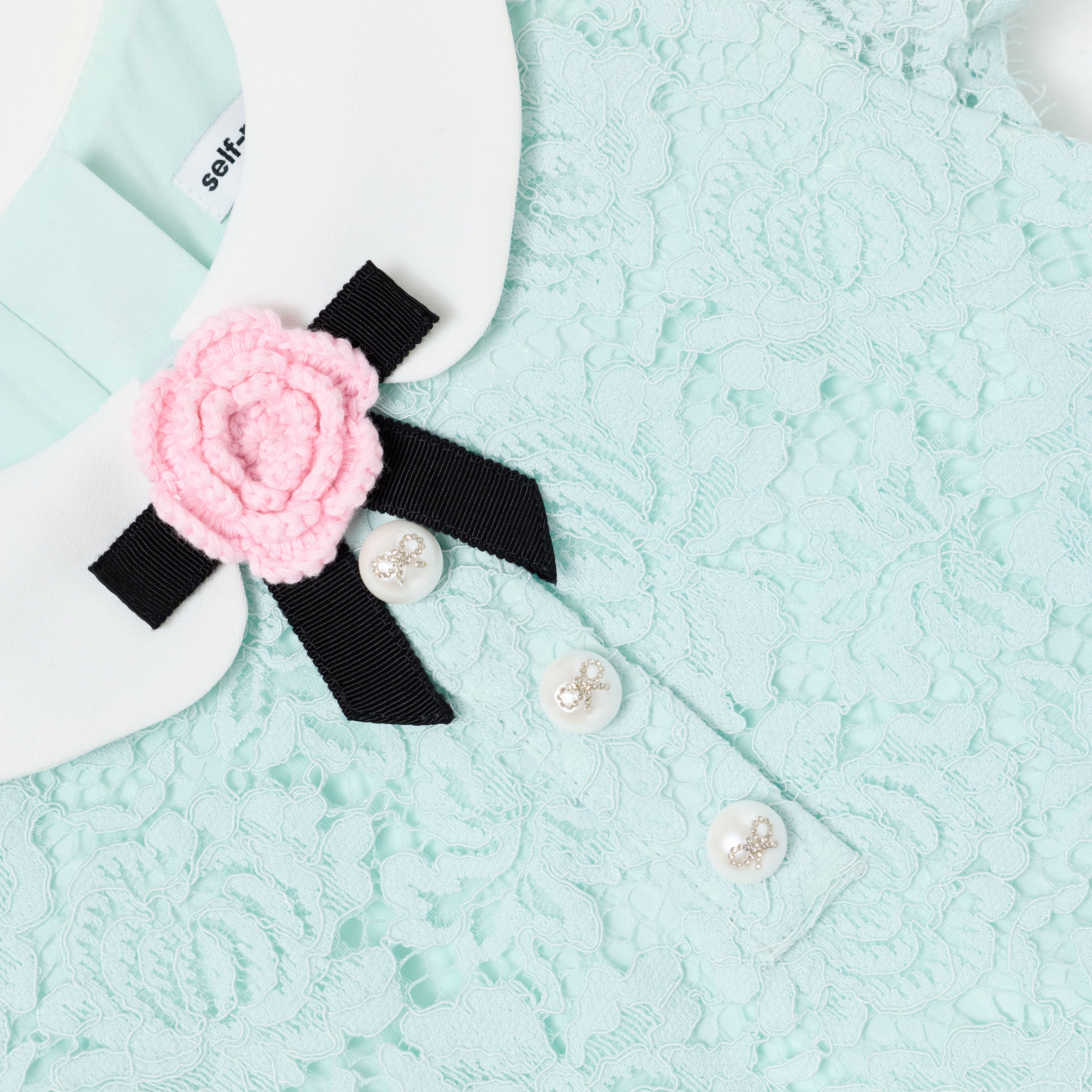 Mint Lace Collared Dress