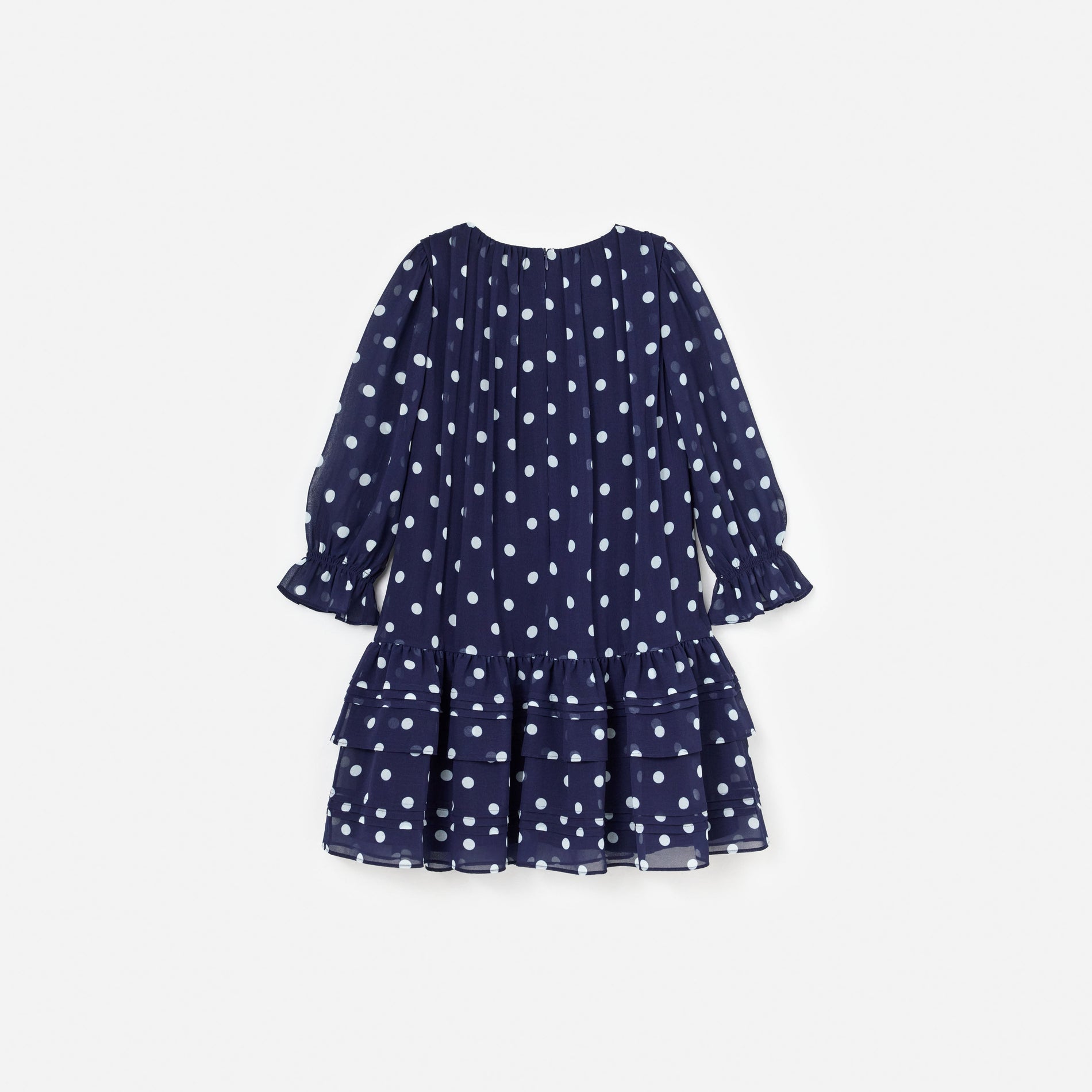 Navy Polka Dot Georgette Dress