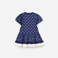 Navy Polka Dot Cotton Printed Dress