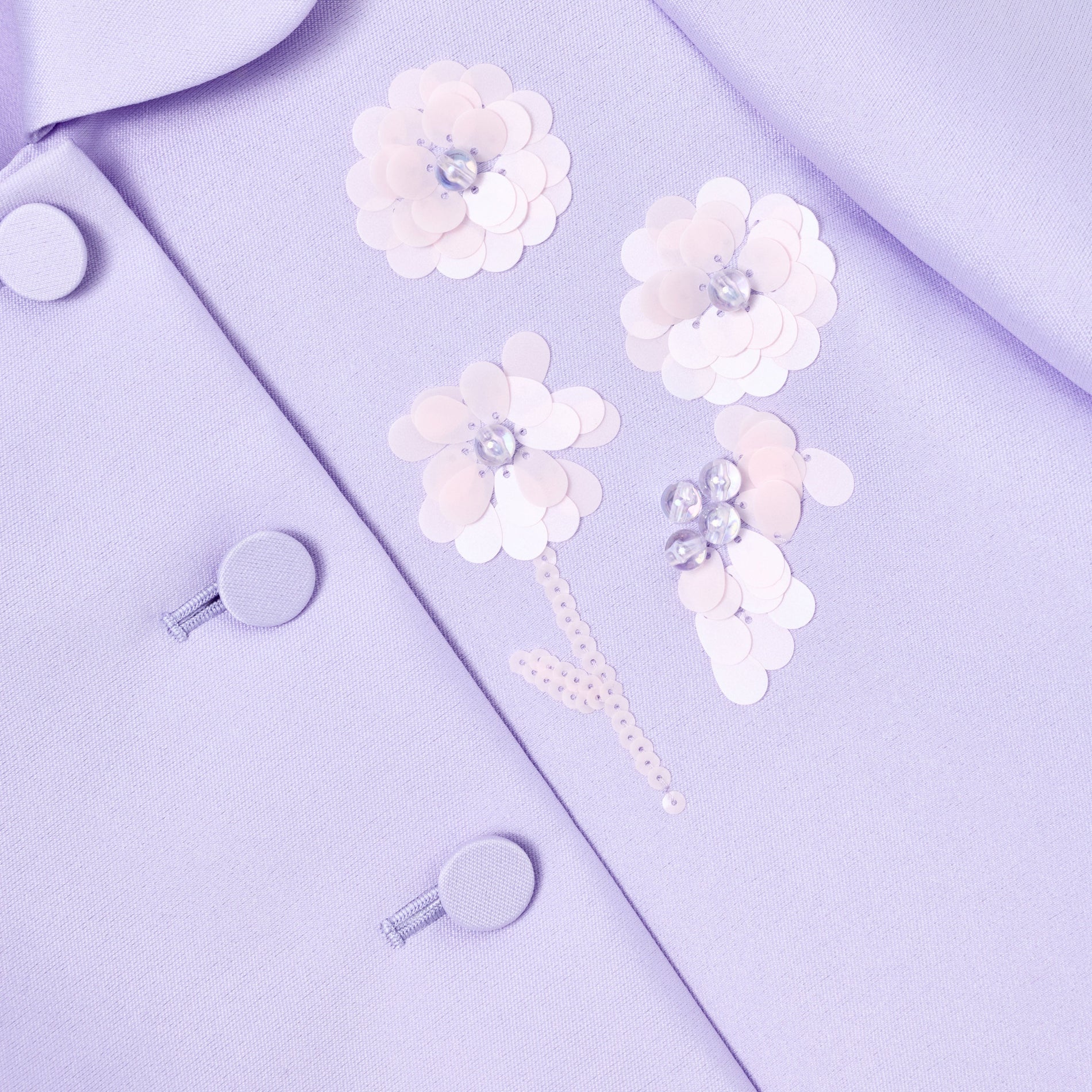 Lilac Taffeta Sequin Embellished Jacket