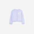 Lilac Sequin Flower Embroidered Knit Cardigan