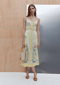 Yellow Floral Midi Dress