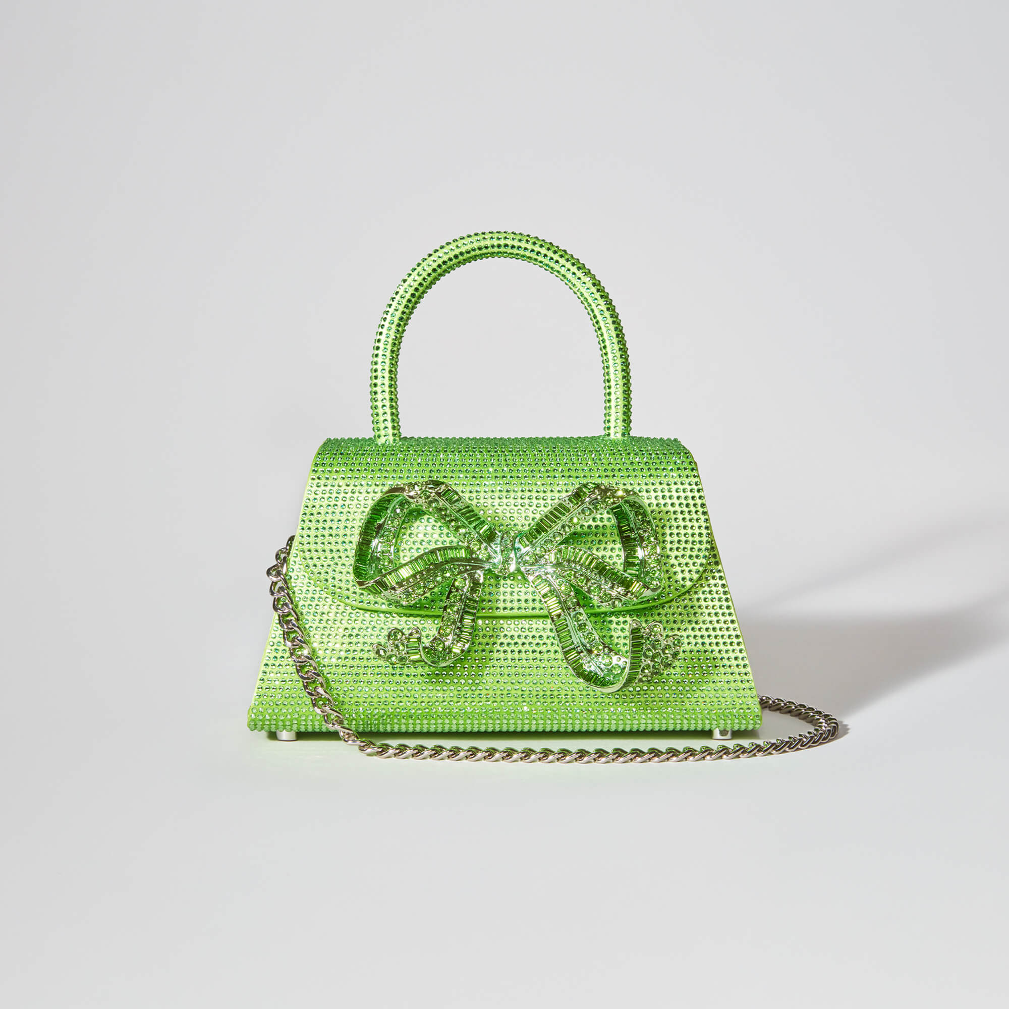 The Bow Mini in Lime Rhinestone