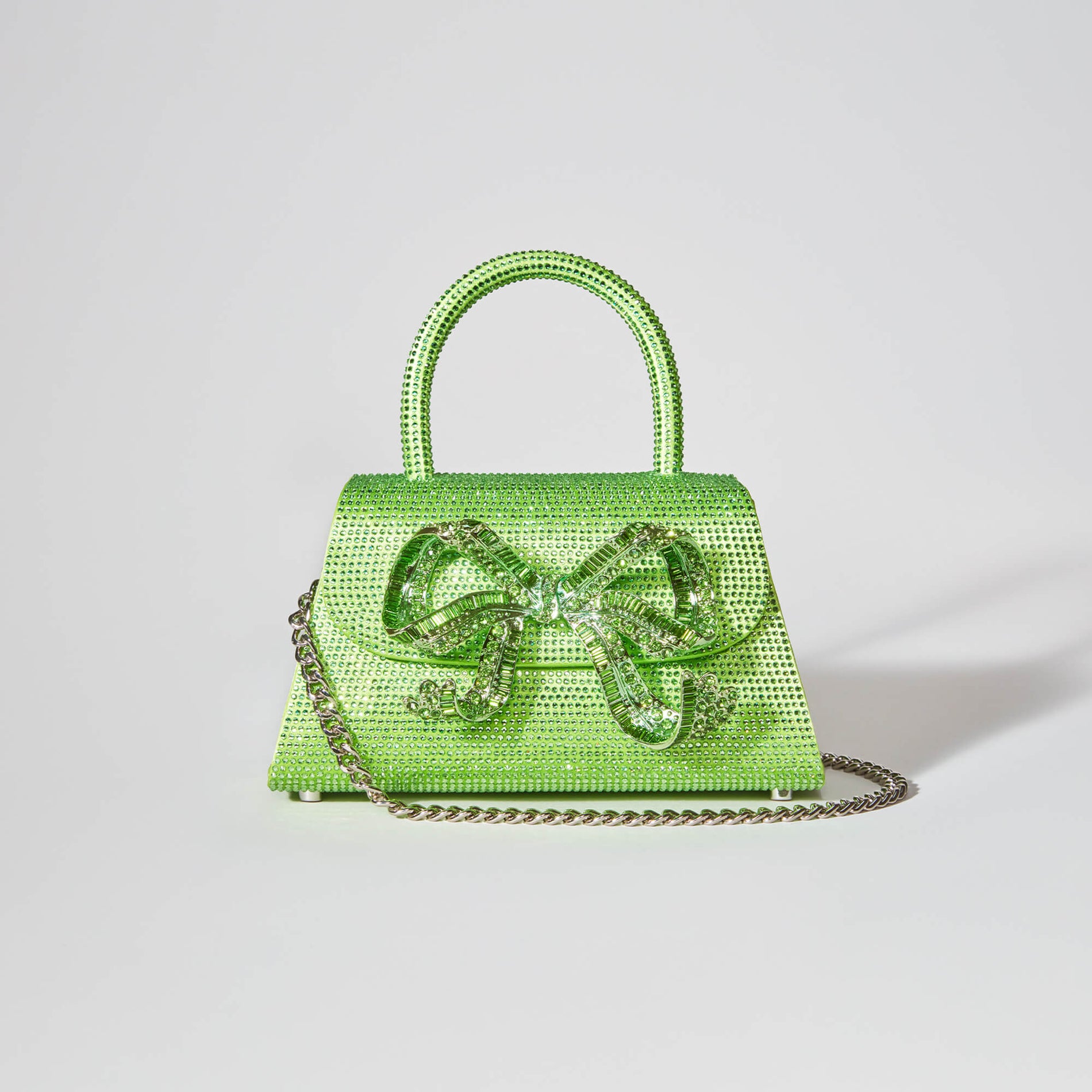 The Bow Mini in Lime Rhinestone