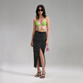 Green Rhinestone Triangle Bikini Top