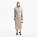 Cream Rhinestone Trench