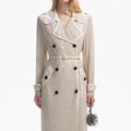 Cream Rhinestone Trench