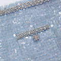 Blue Sequin Boucle Midi Skirt